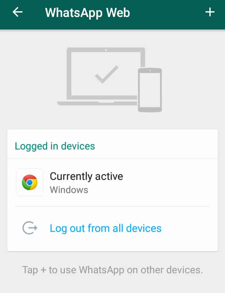 WhatsApp Web Logged in Devices